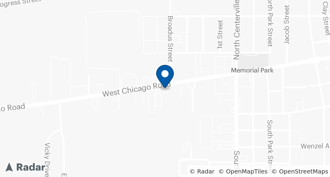 Map of Dairy Queen Location:: 1100 W Chicago Rd, Sturgis, MI, 49091-9260
